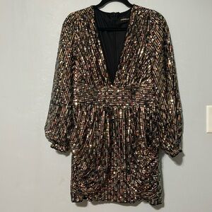 NY&C Gabrielle Union long sleeves sequined cocktail dress Sz Medium